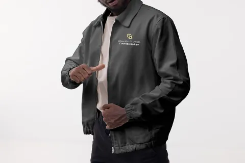 Mockup of jacked with new CU logo