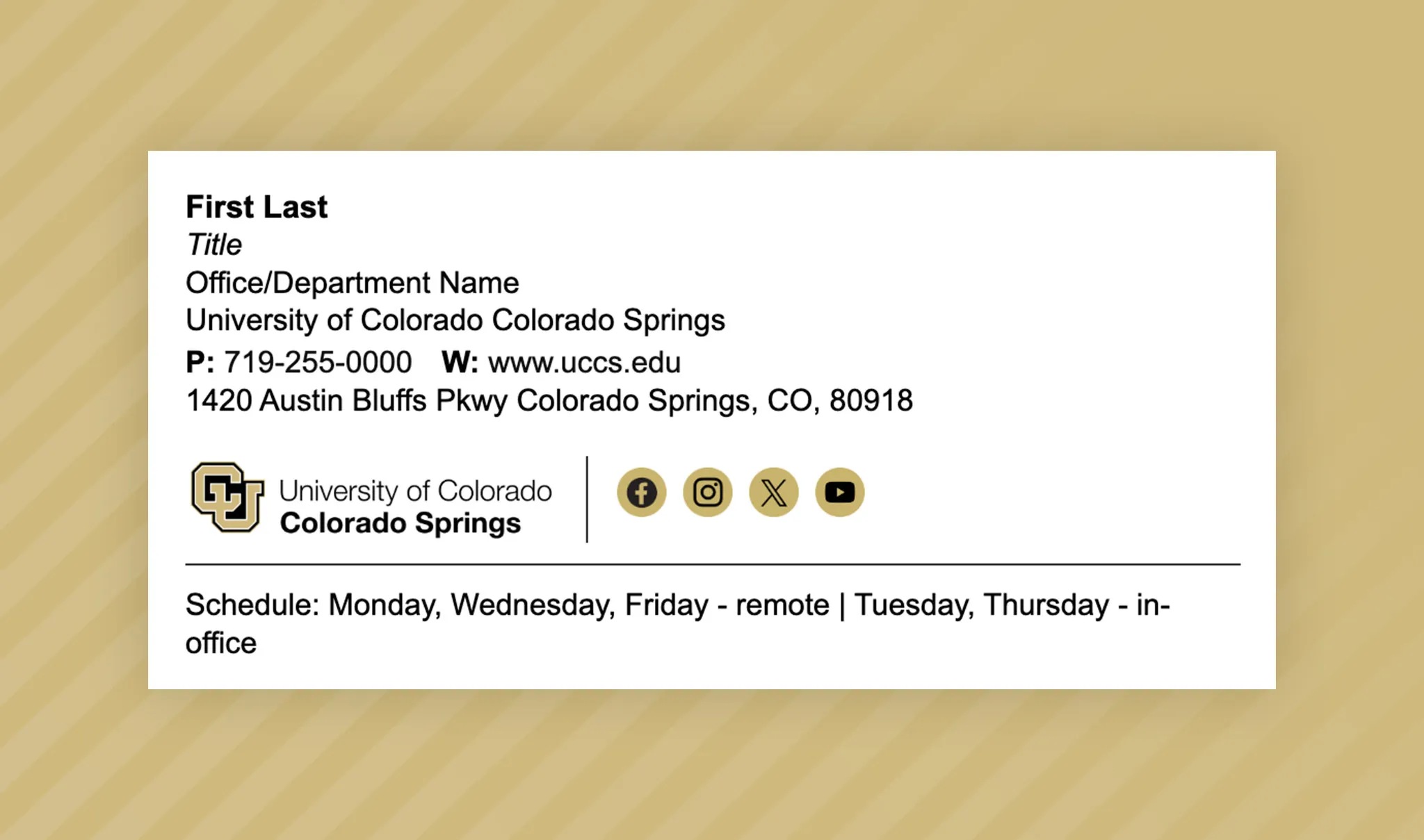 Graphic showing an example of an email signature