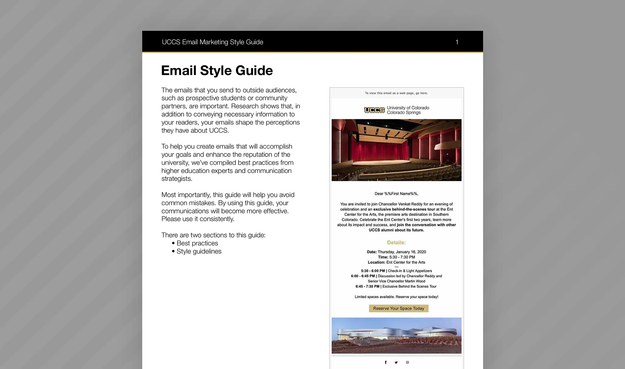 Screenshot of the Email Style Guide