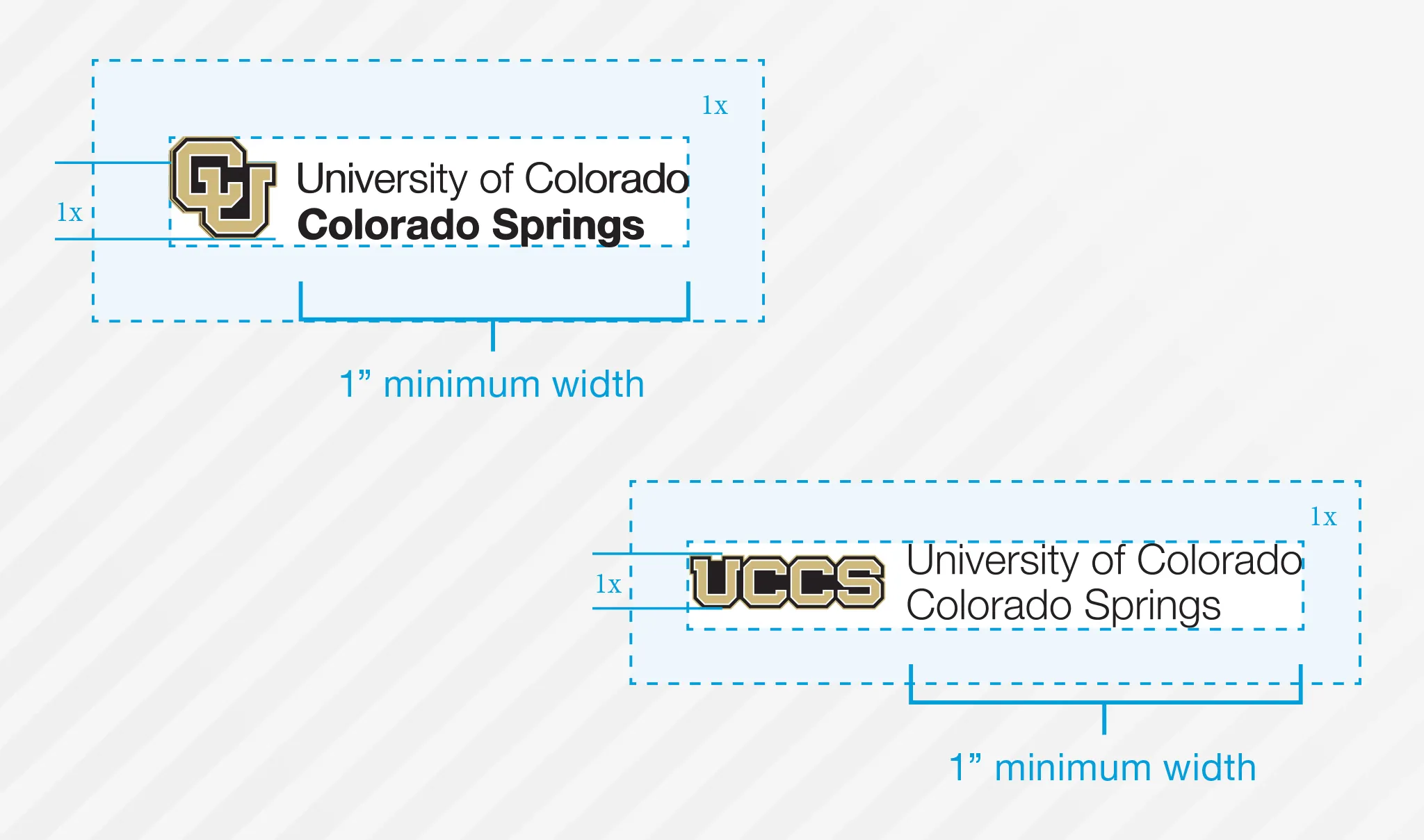 CU UCCS Logo Clear Space and Minimum Size Guide