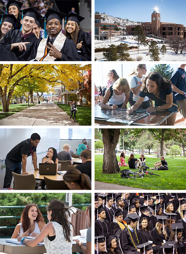 8 pictures of people in squares doing different activities