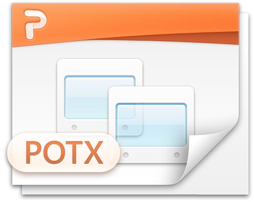 Icon for a Microsoft PowerPoint template POTX file